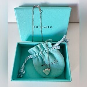 Authentic Tiffany&Co. Elsa Peretti Full Heart SV925 Pendant Necklace Box/Dustbag